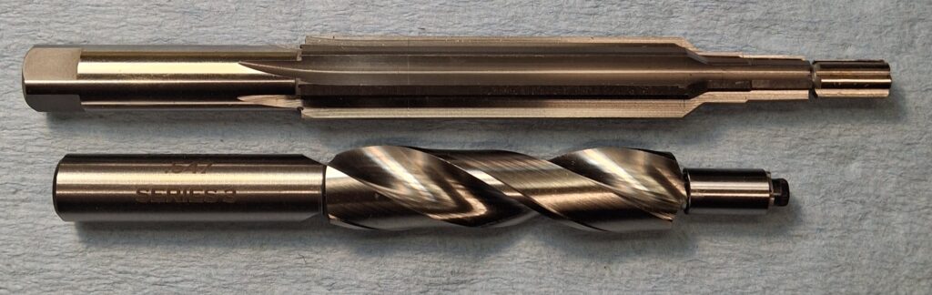 Finish Reamer alongside Piloted Roughing Drill