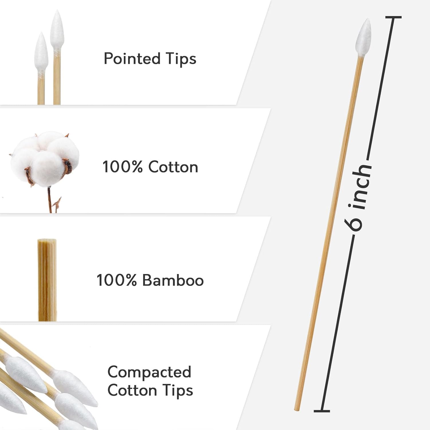 Pointed cleaning swabs