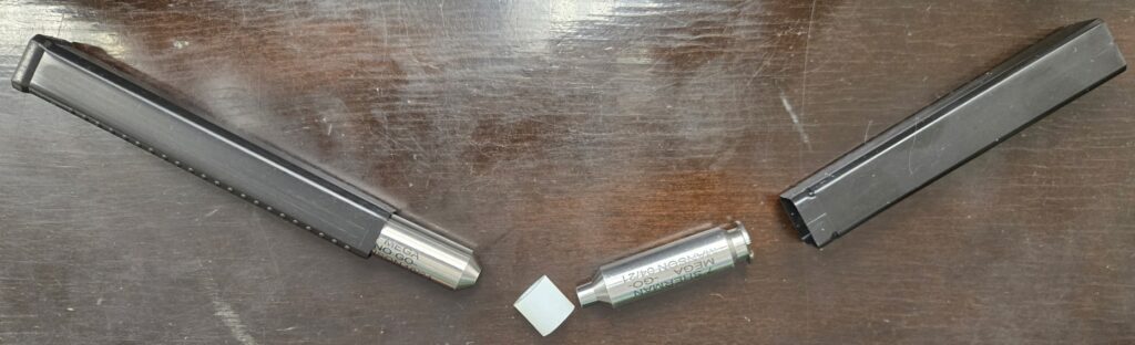 Nylon spacer protects gauges in shipping.